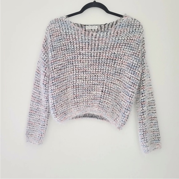 Made With Love Multi Color Fuzzy Sweater Sz M - Picture 2 of 5